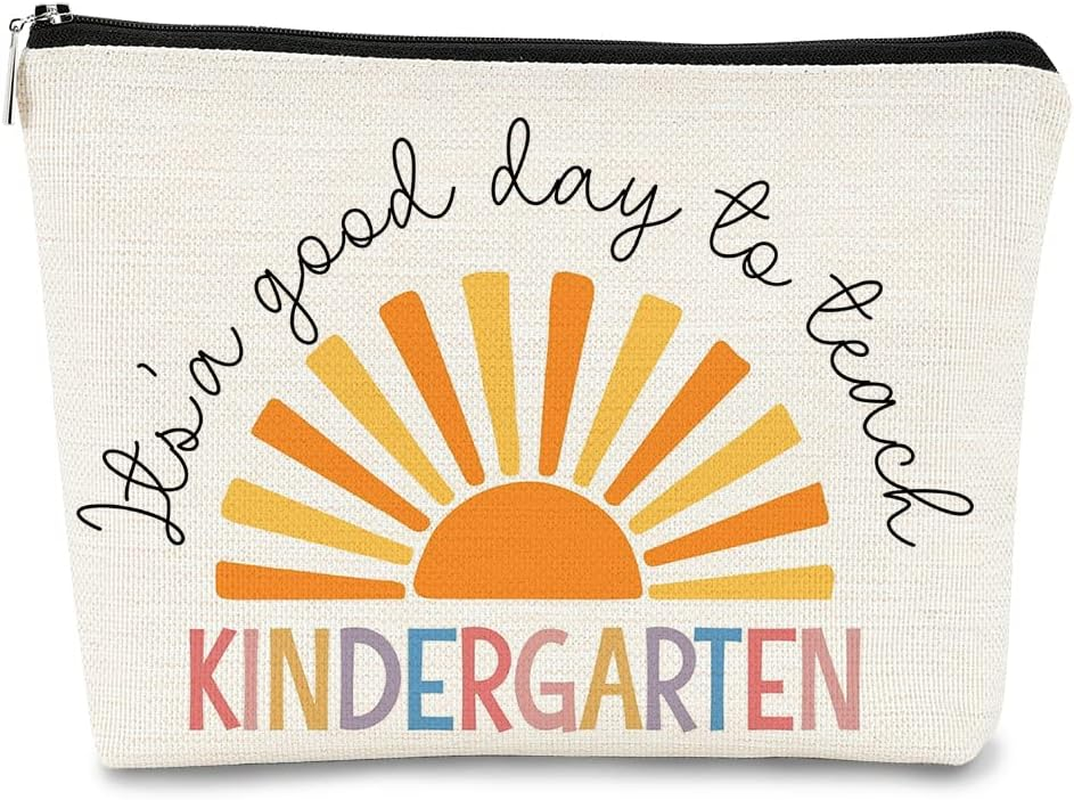BARPERY Teacher Gifts Makeup Bag, Must Haves Boho Sunshine Teacher Survival Kit Bag Cosmetic Bag,Birthday Gifts for Kindergarten Teacher, Teacher Graduation Gifts, Teacher B