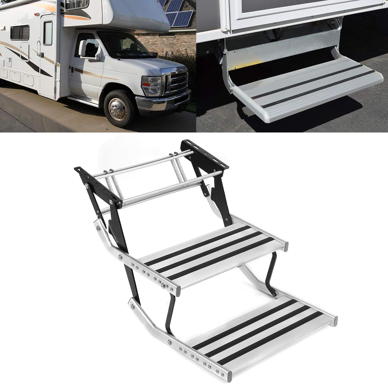 Aluminium Alloy RV Step, Caravan Accessory Fold Out Entry Step Double Steps for Rvs and Motorhomes for RV and Other Modified Vehicles image number 1