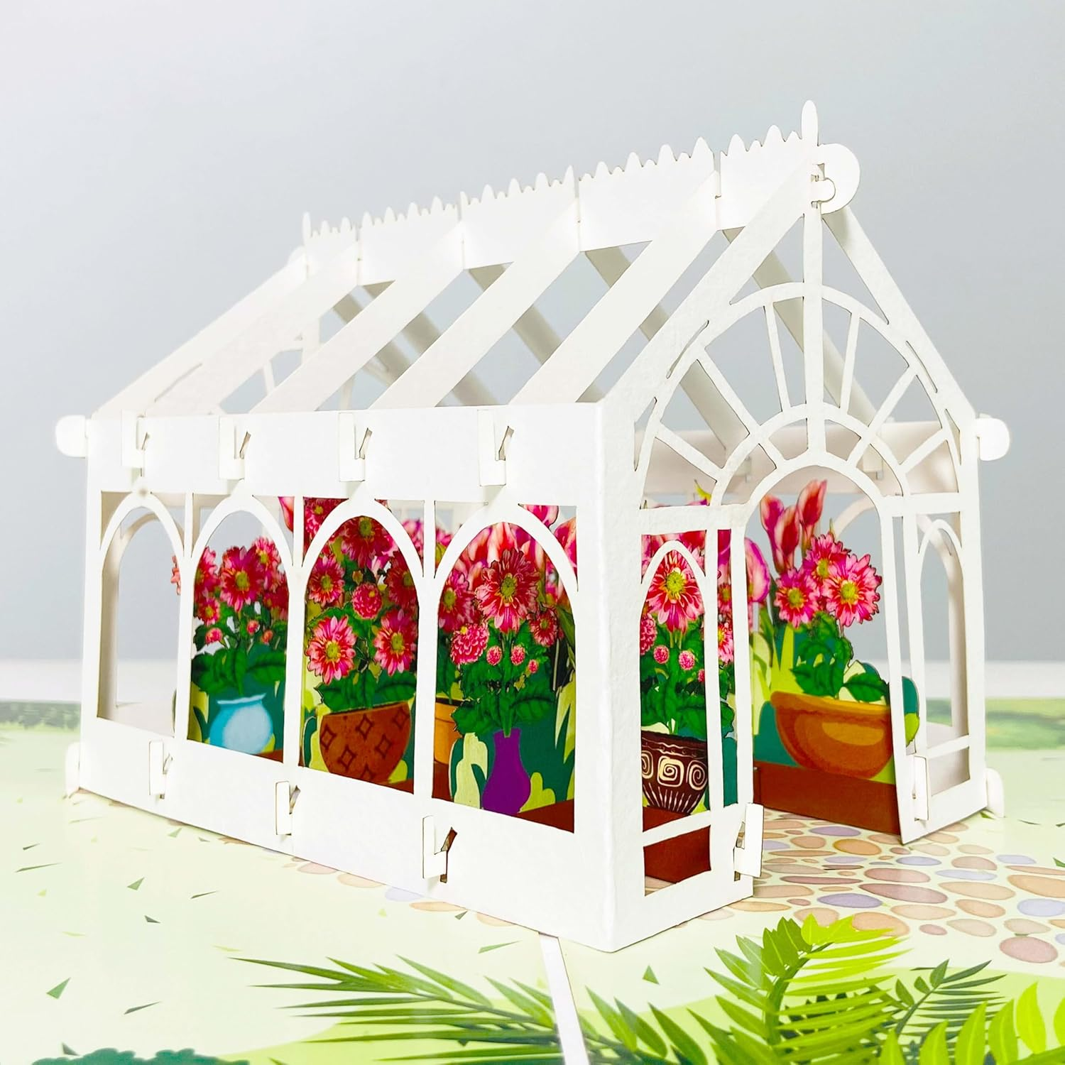 Birch Poinsettia 3D Pop up Birthday Cards Greeting Cards Laser Cut Greenhouse Flower Room for Mom Kids Friends Colleagues Lovers & All Occasions