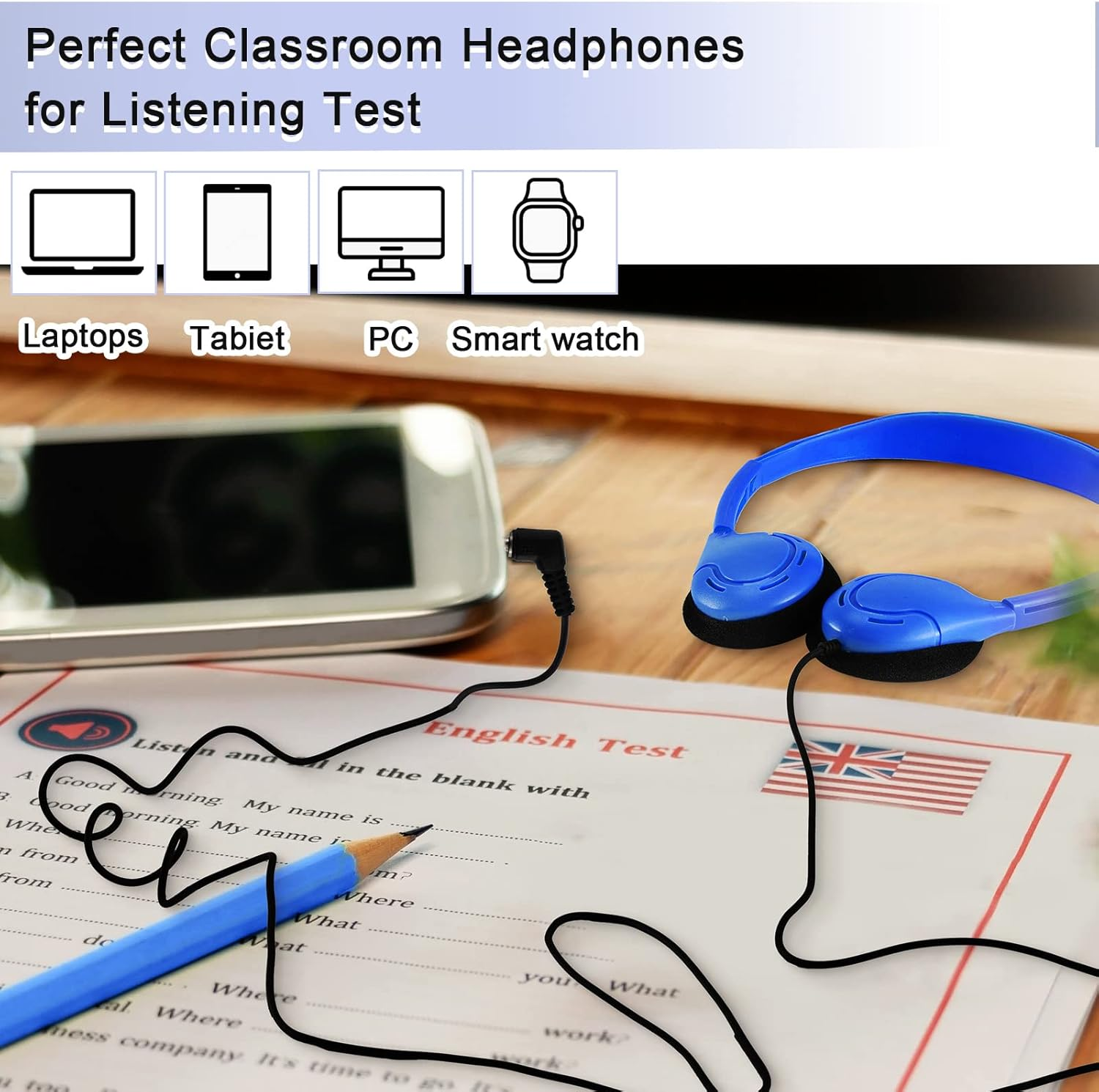 Yunsailing 30 Pack Class Set Headphones for Kids Students Bulk School Classroom Headphones over Head Earphones on Ear Earbuds Adjustable with 3.5 Mm Jack for Child Children Adults (Retro Colors) image number 5