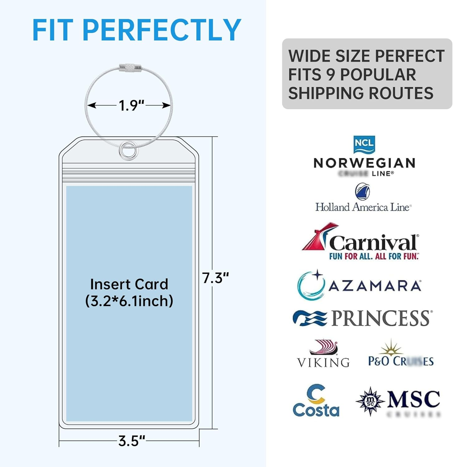 Teskyer Luggage Tags for Ship Route Esstials, 3 Packs Luggage Tag Holder, Clear Luggage Tags for All Journey Lines in 2023&2024 image number 4