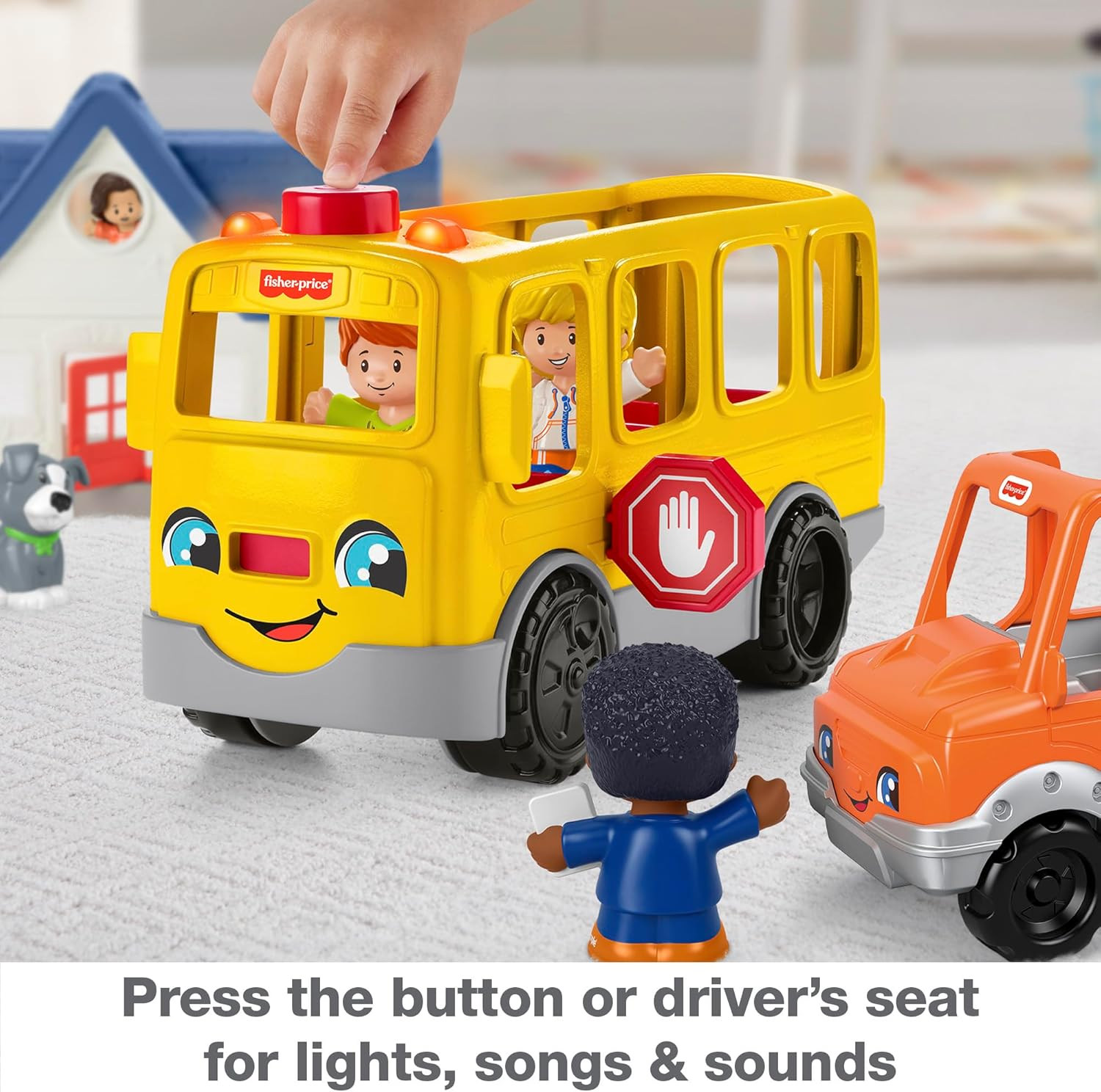 Fisher-Price Little People Toddler Gift Set, Ready for Summer, Interactive Play House with Musical School Bus & 20 Play Pieces image number 4