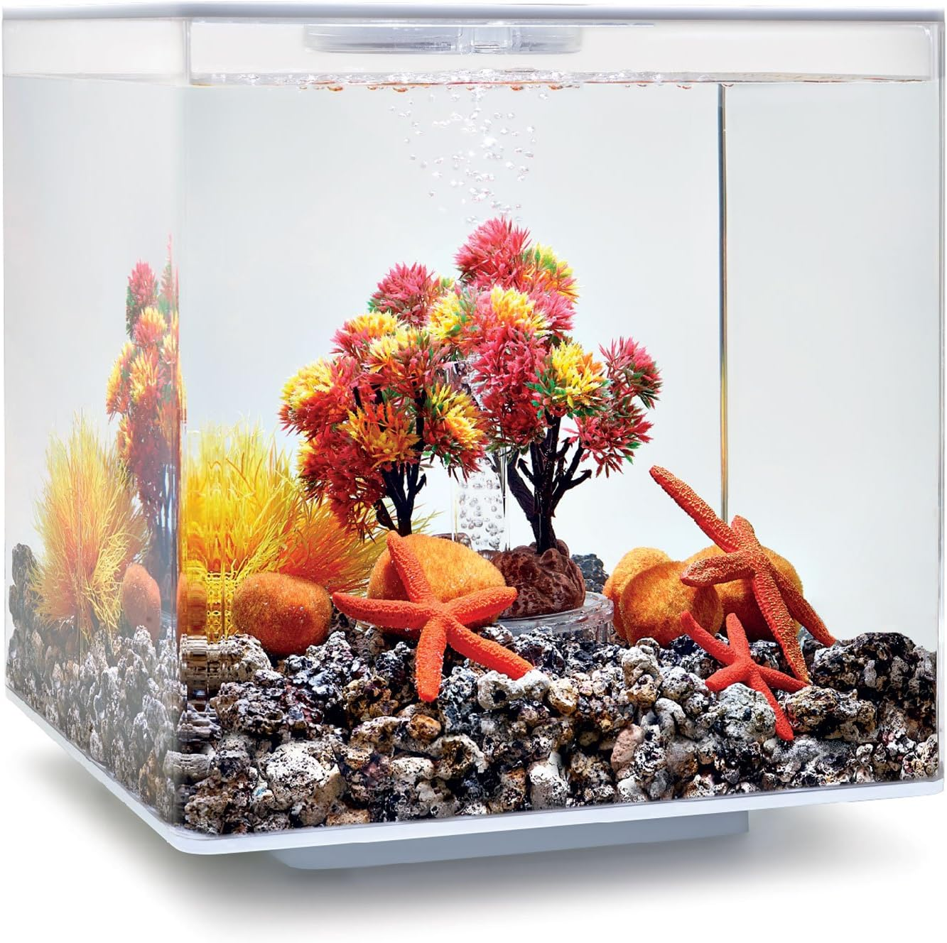 Biorb Autumn D&eacute;cor Set, Orange and Red, Themed Collection of Fish Friendly Aquarium Decorations image number 1