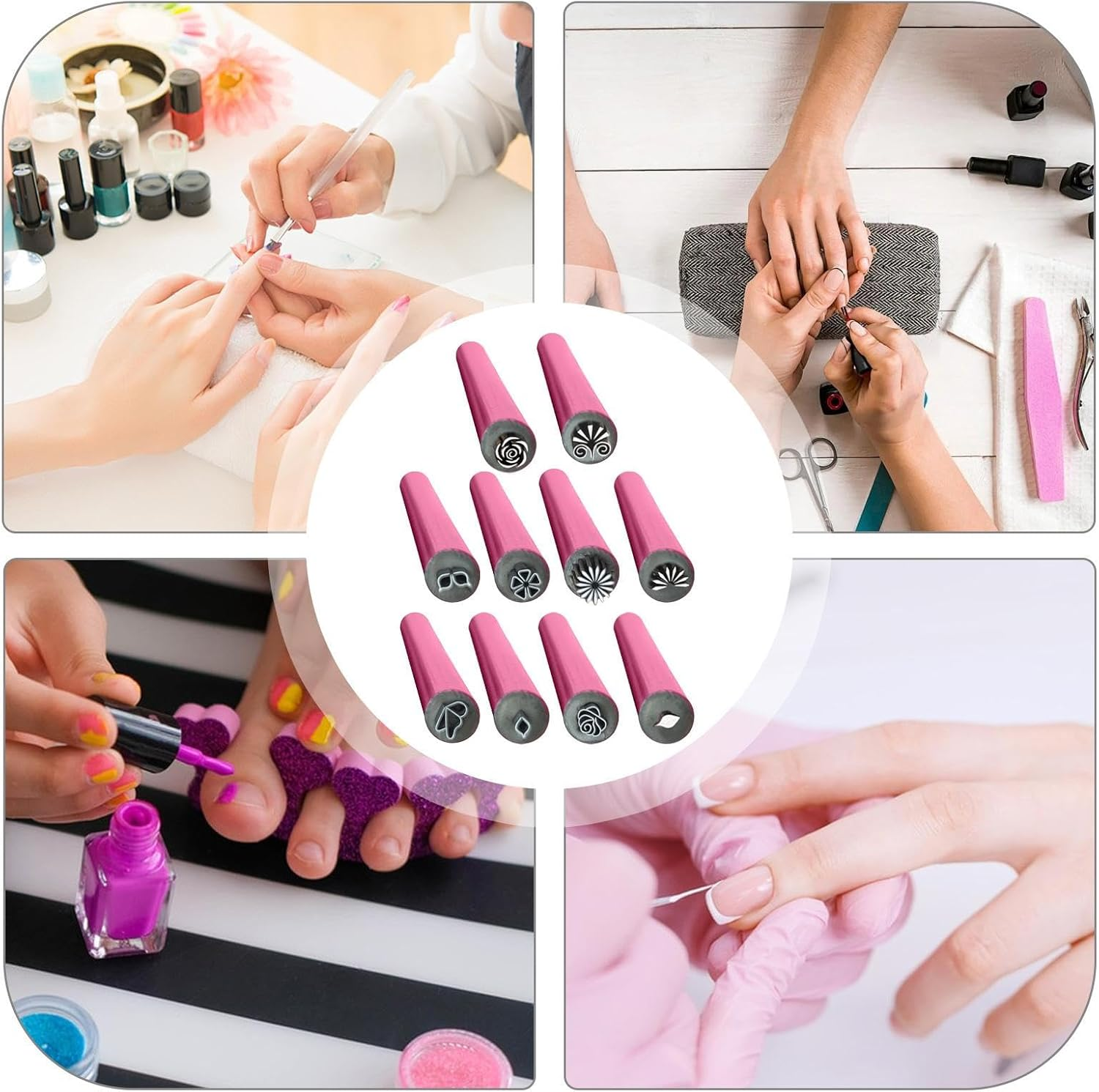 Nail Stamp Pen | Professional Nail Graffiti Pen Set,Quick-Drying Ink Fine Nib Compact Multi-Purpose Design for Dot Painting Home Travel Salon Women Men Manicurists Beginners image number 2