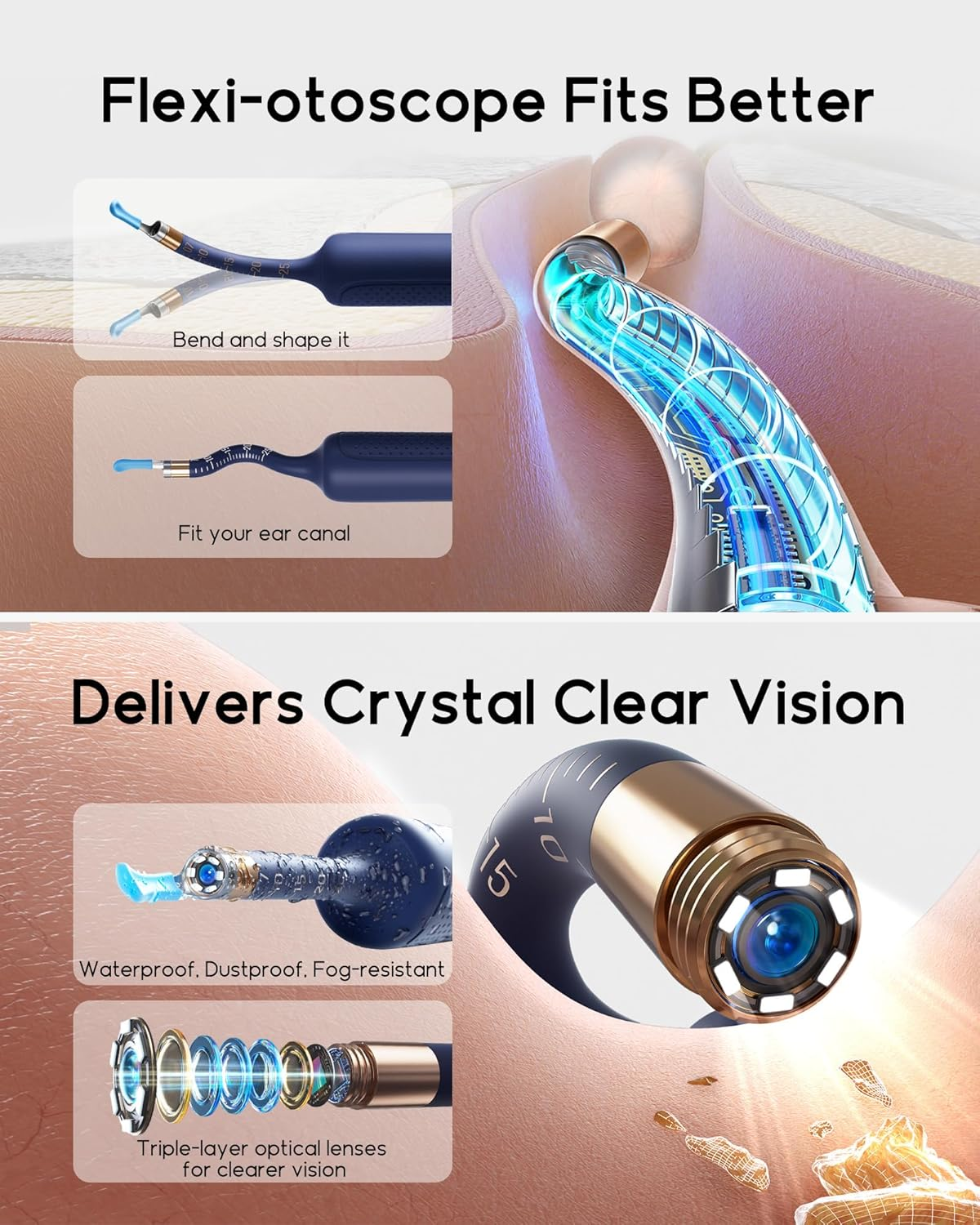 Bebird Earsight plus Ear Cleaning Camera Wax Removal Tool Kit, Flexible Ear Scope Otoscope Camera Light, Visual Ear Pick Earwax Remover Tweezers for Adults & Kids, 1-Year Warranty image number 6