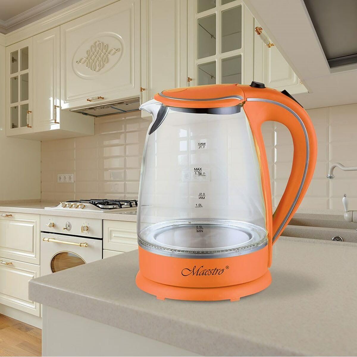 Kettle Feel Maestro MR-064 Orange Transparent Glass 2000 W 1.7 L image number 1
