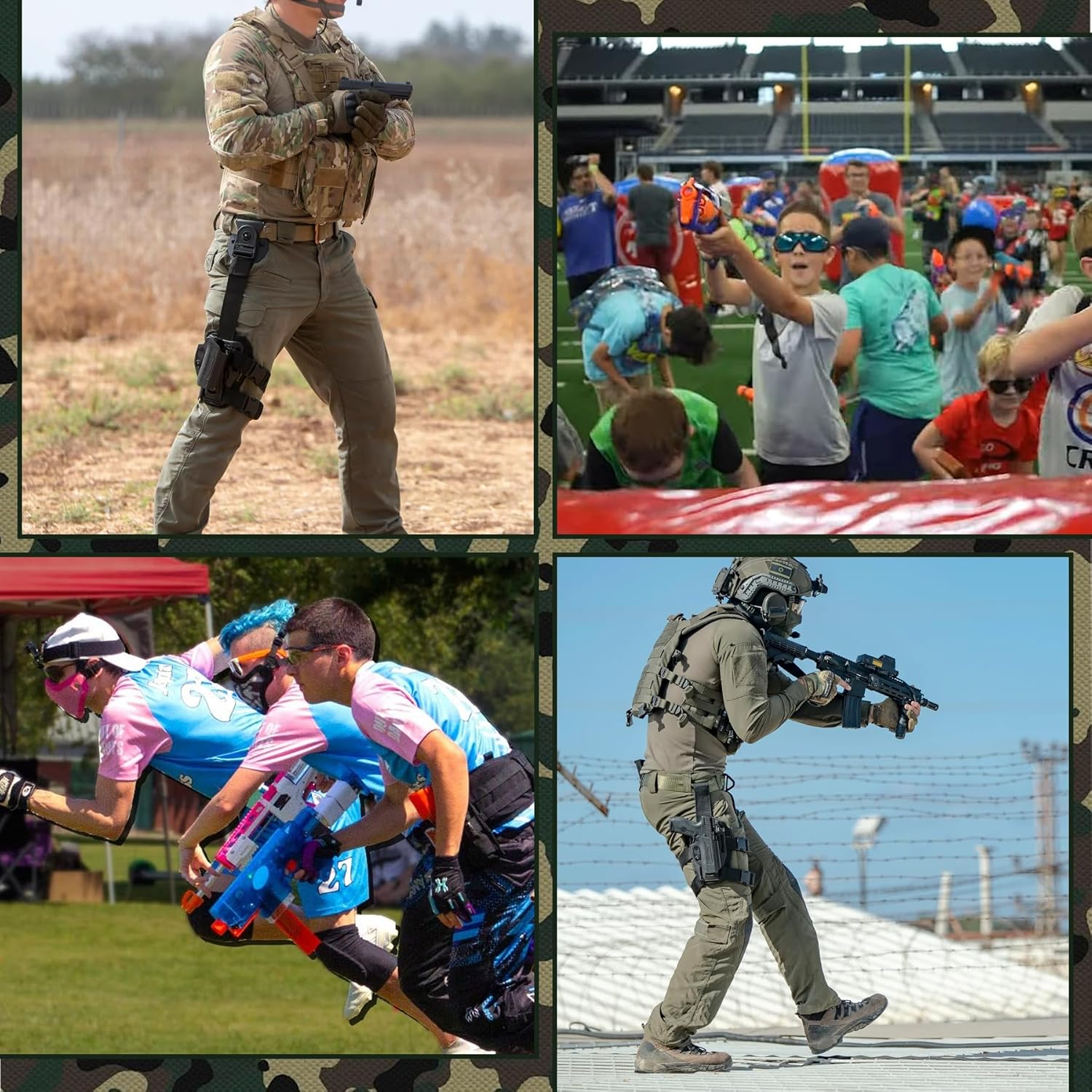 TORMEN Adjustable Tactical Right Leg Pistol Gun Holster,Compatible for Nerf Elite Series Blaster image number 5