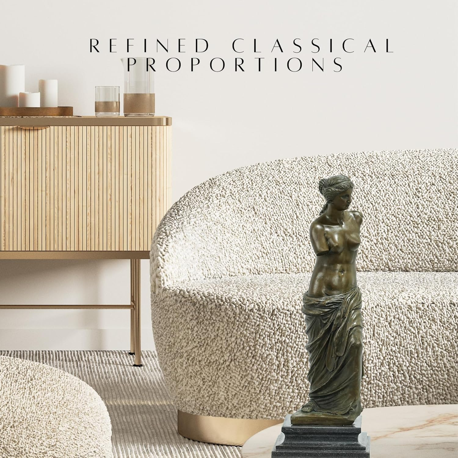 Youfine Classic Bronze Venus De Milo Sculpture,Greek Goddess Aphrodite Figurines Bronze Statue and Sculpture for Home Office Decor and Precious Gift (13"&6.9 Lb) image number 5