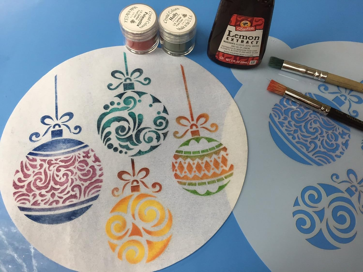 Christmas Balls Cake Stencil Top by Designer Stencils image number 1