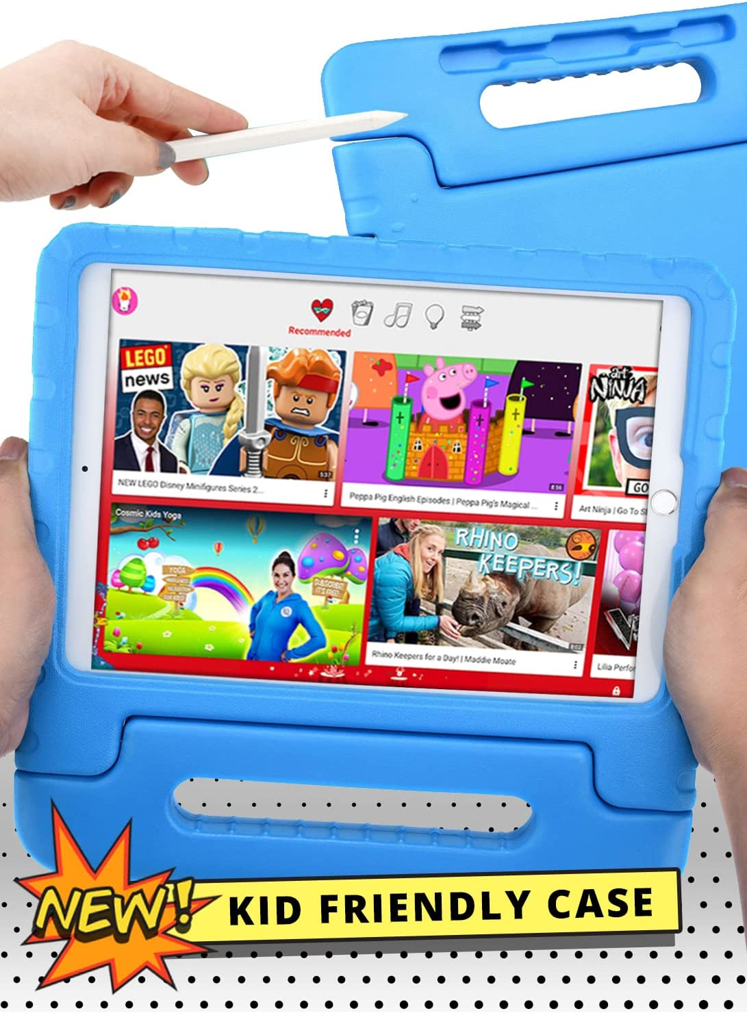 Official Cooper Dynamo Case for Ipad Air 1/ Ipad Air 2 Case for Kids, Ipad 6Th/ Ipad 5Th Generation Case for Kids, Ipad Pro 9.7 | Rugged Foam, Magic Handle, Stand, Pencil Holder, Eco-Mailer image number 5