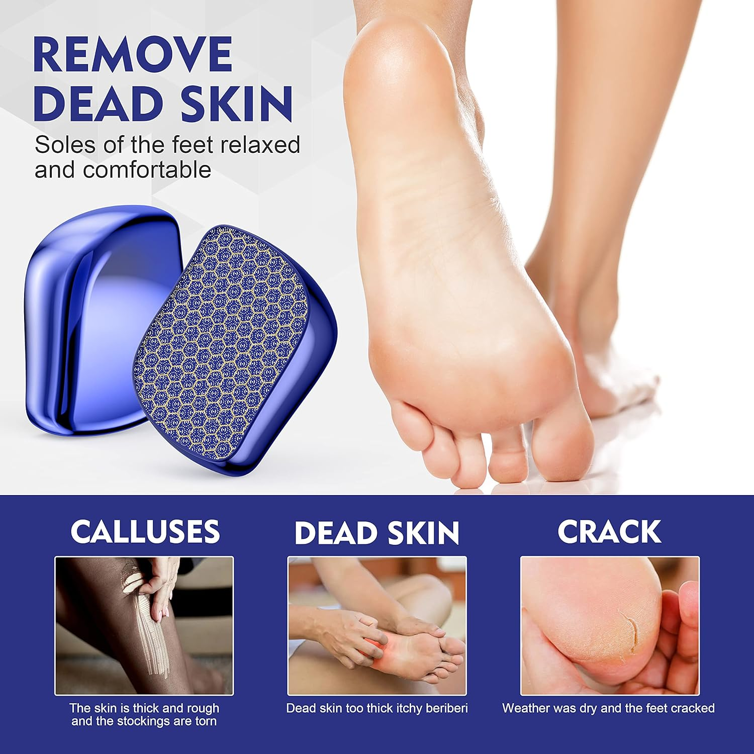 Nano Glass Callus Remover-Callus Removal Foot- Safe & Fast for Callus Removal on Wet and Dry Feet, Callus Remover for Foot Care for Exfoliating Dead Skin（Blue） image number 1