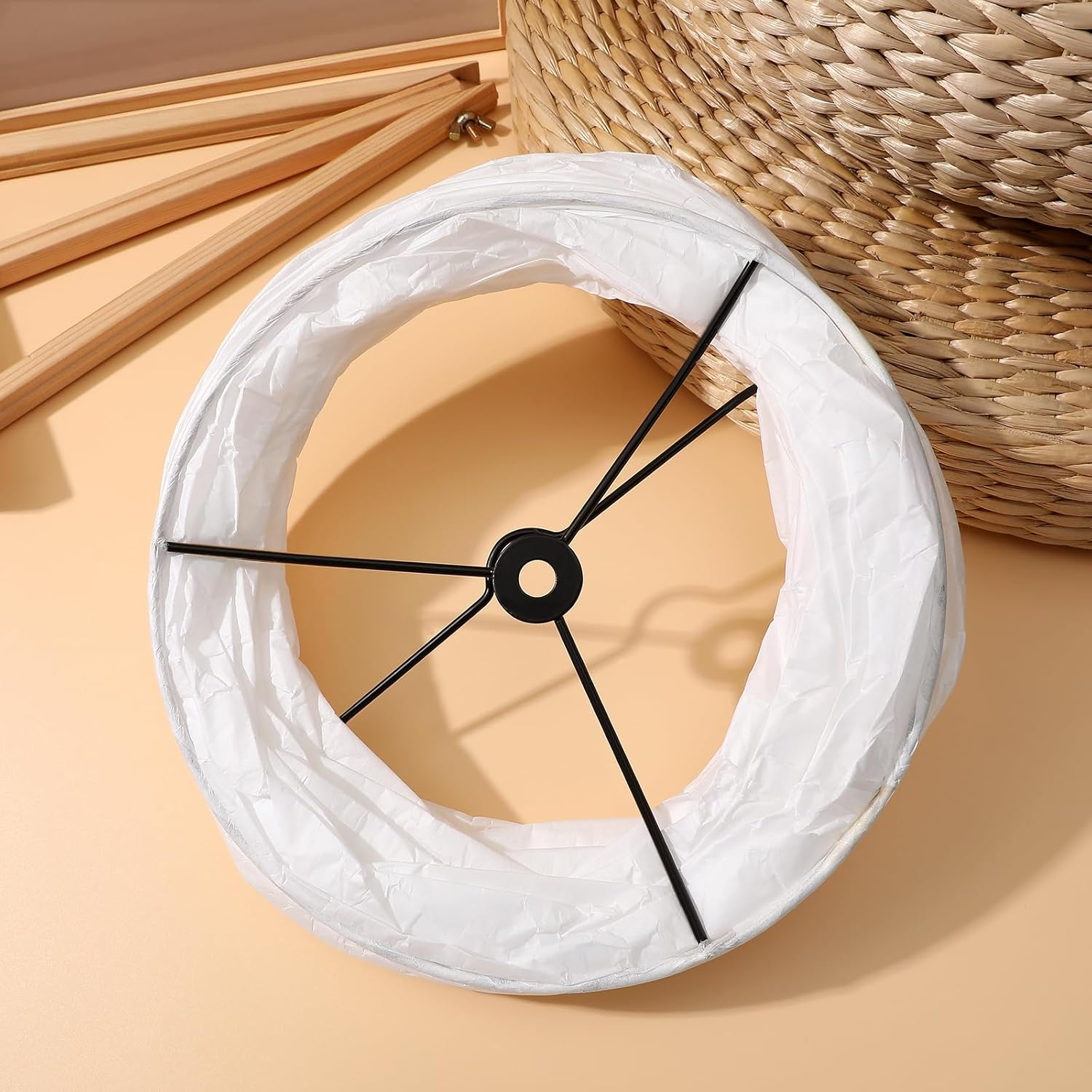 Totority Uonlytech Paper Floor Lamp Shade Floor Lamp White Lampshade Paper Simple Lampshade, Scandinavian Style Rice Lamp Simple Floor Lamp White Floor Lamp Shade Decorative Paper Lamp image number 2