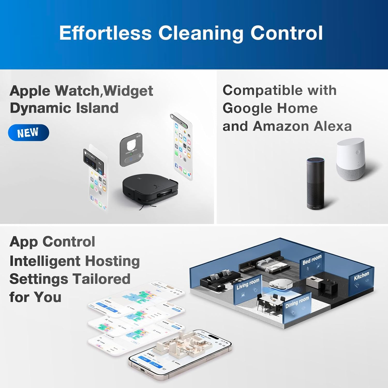 ECOVACS DEEBOT X5 Omni Vacuum Robot with Mopping Function, 12,800Pa Suction Power, Zerotangle Technology, Truedge&trade; Edge Mopping, 70&deg;C Hot Water Mop Washing, Auto Lift of the Mop, Self-Emptying image number 3