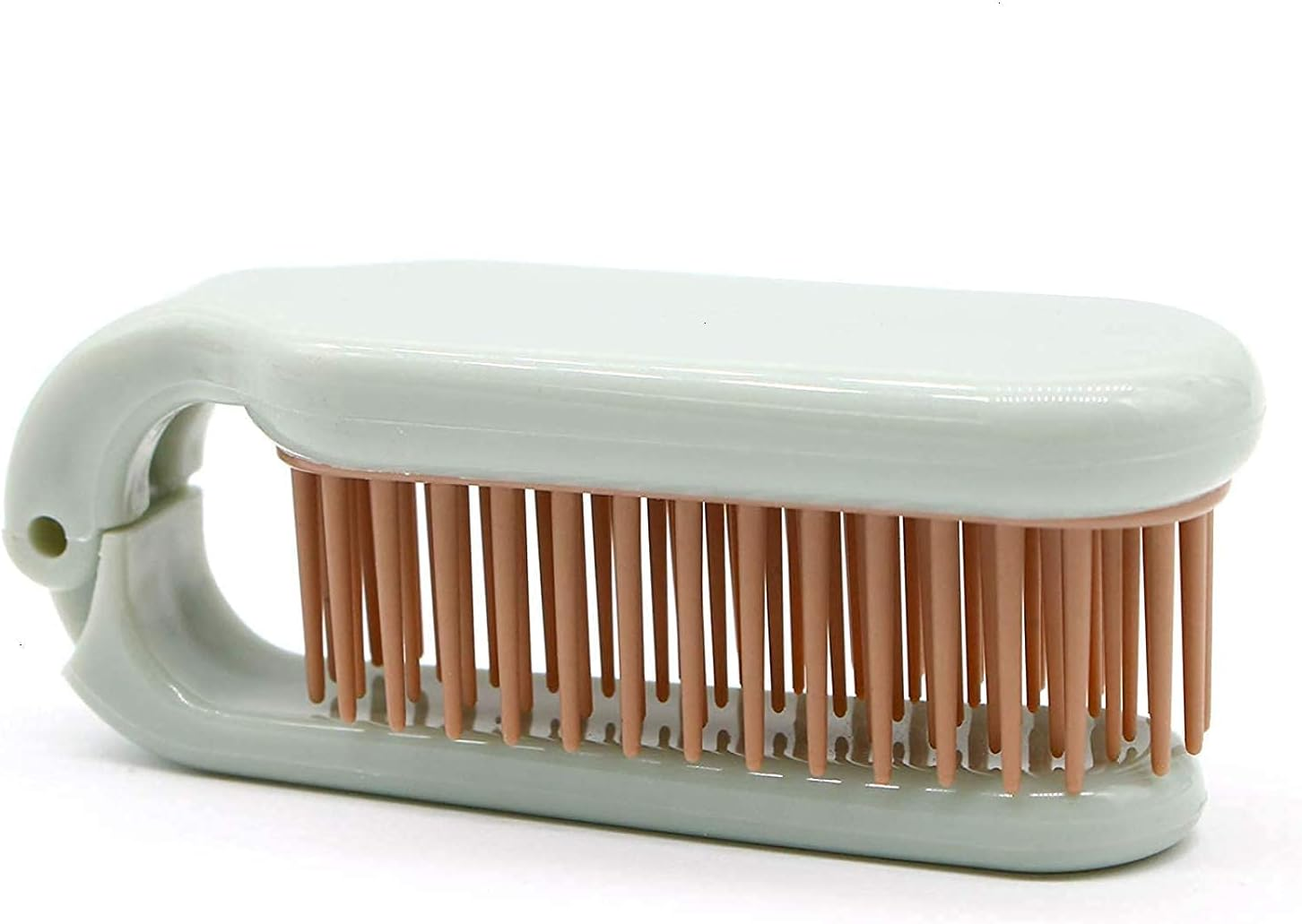 2 Pack Folding Hair Combs Hair Brush Compact Pocket Size Travel Purse Locker, Blue & Pink