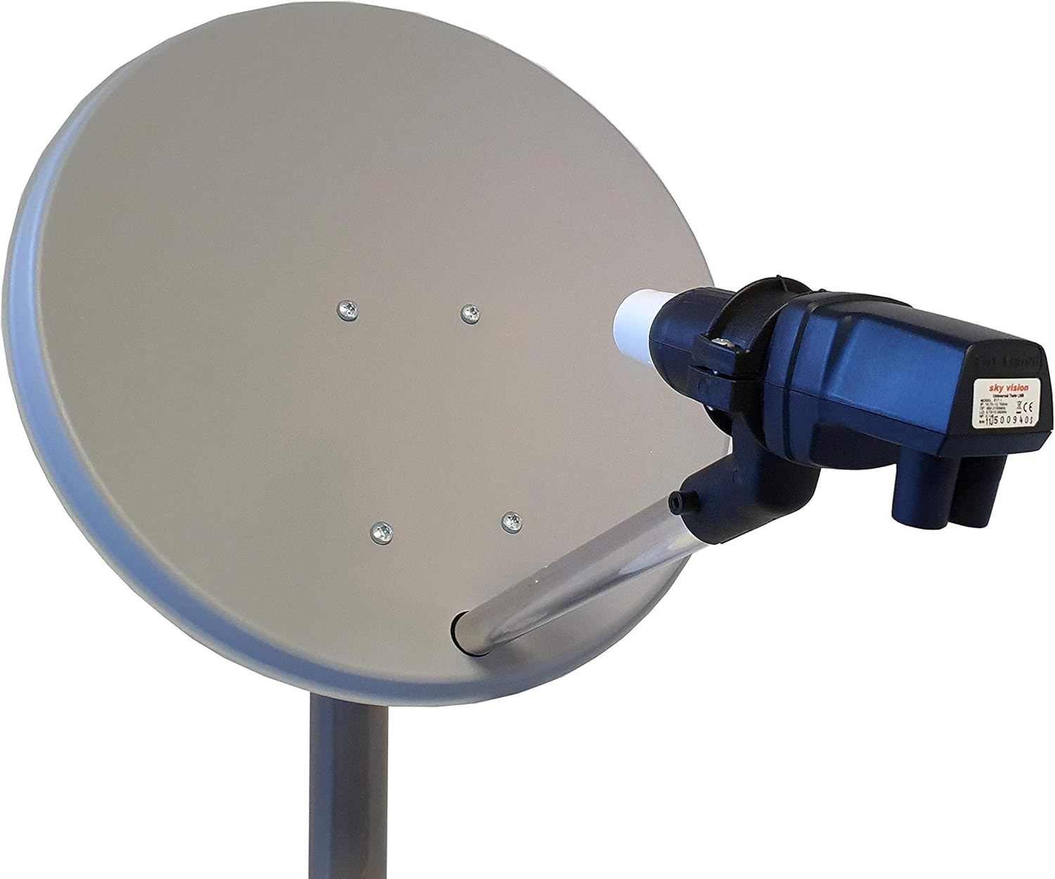 Sky Vision Twin-Rod-Lnb Satellite Universal LNB 2 Participants with Weatherproof Housing for Digital Satellite Reception in HD, Full HD and UHD, Noise Size 0.1 Db, 40 Mm Feed Recording, Black/Grey image number 4