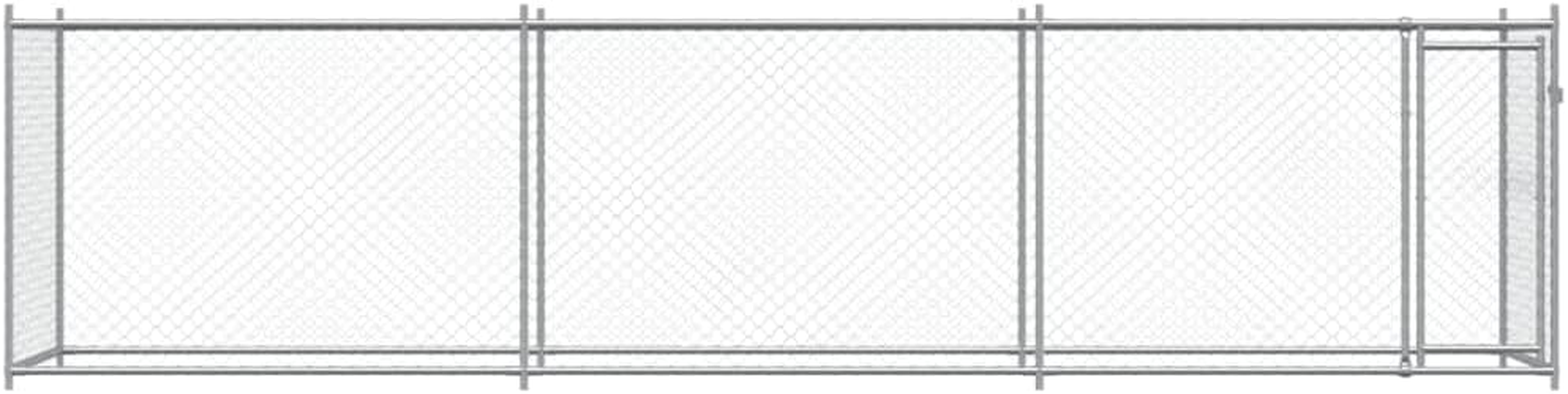 Dog Cage Grey 6X2X1.5M Galvanised Steel Safe Comfortable Space Outdoor image number 2