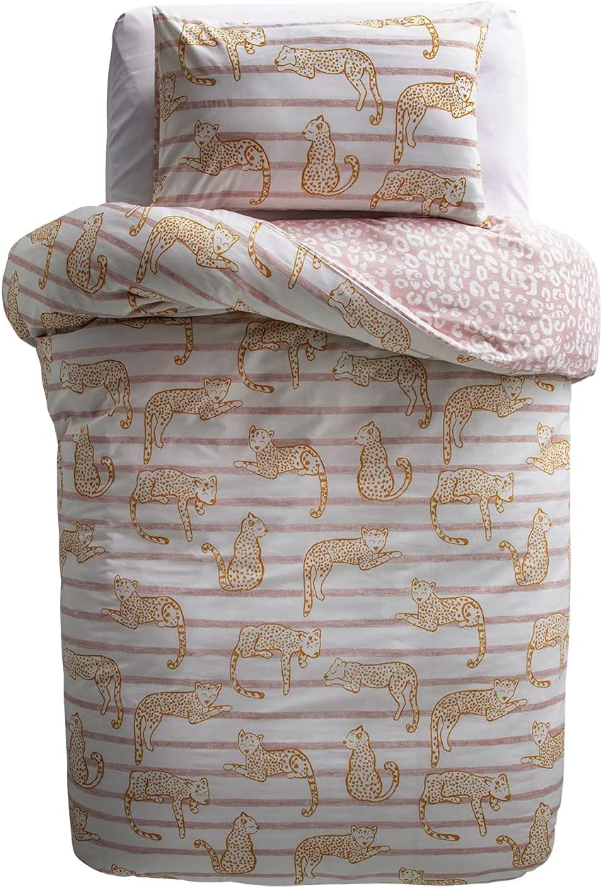 KAS KIDS Lazy Leopard Kids Quilt Cover Set, Doube Bed, Multicolor image number 1
