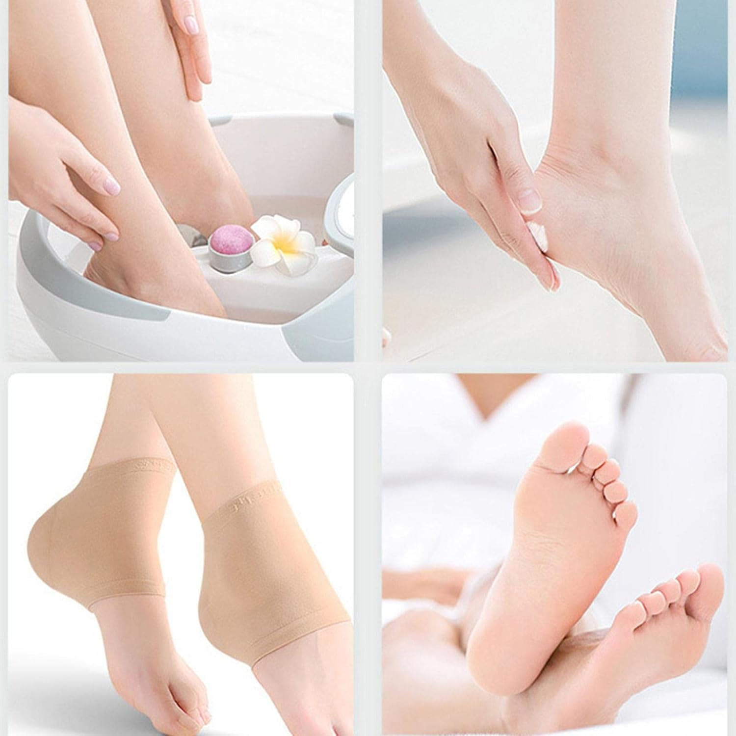 Heel Socks for Dry Cracked Feet, Moisturizing Toeless Sock for Foot Care, Gel Heel Socks for Dry Cracked Feet, Gel Heel Repair Socks for Cracked Heels, Moisture Socks for Dry Feet Puchen