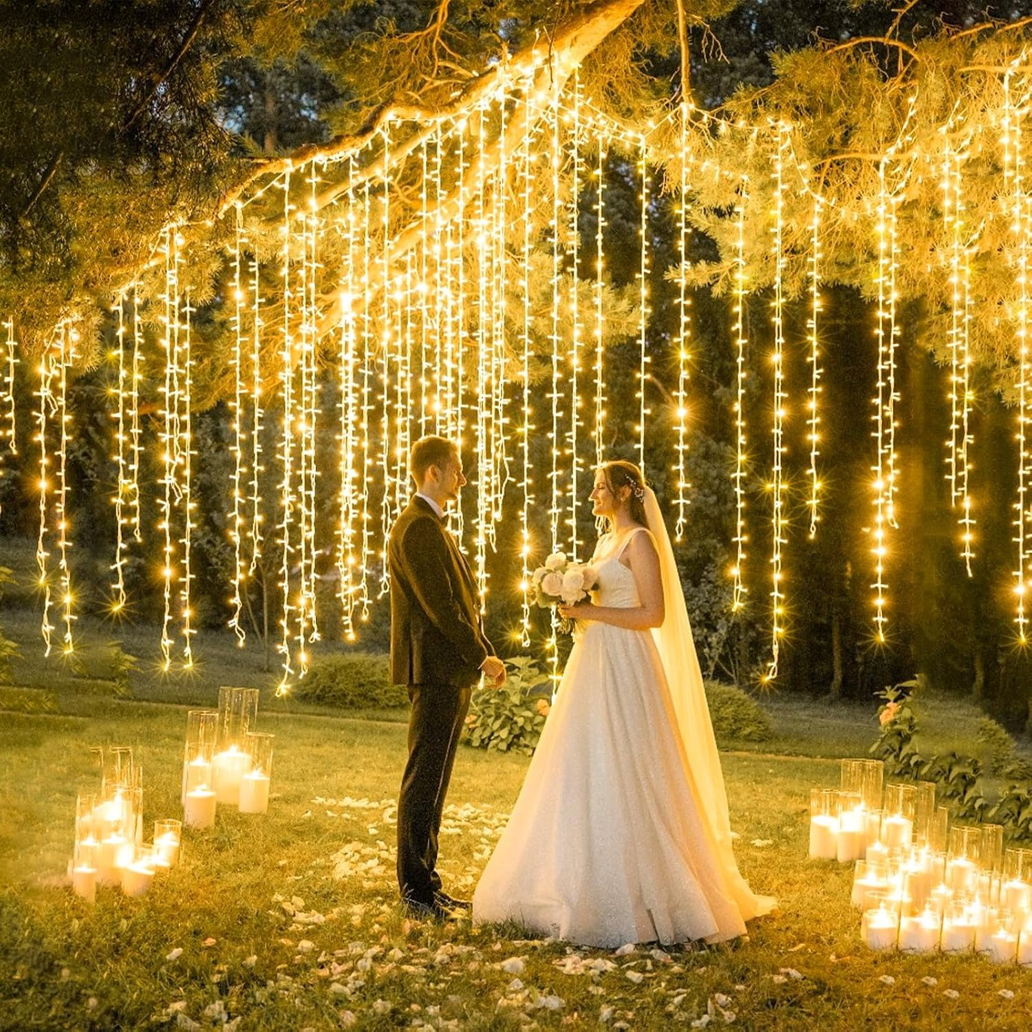 20M/200 LED Warm White Fairy Lights Christmas String Lights Indoor Outdoor Waterproof, SAA Approved 31V Adapter 8 Lighting Modes, for outside Tree Bedroom Wedding Party Ceiling Home Decorations image number 3