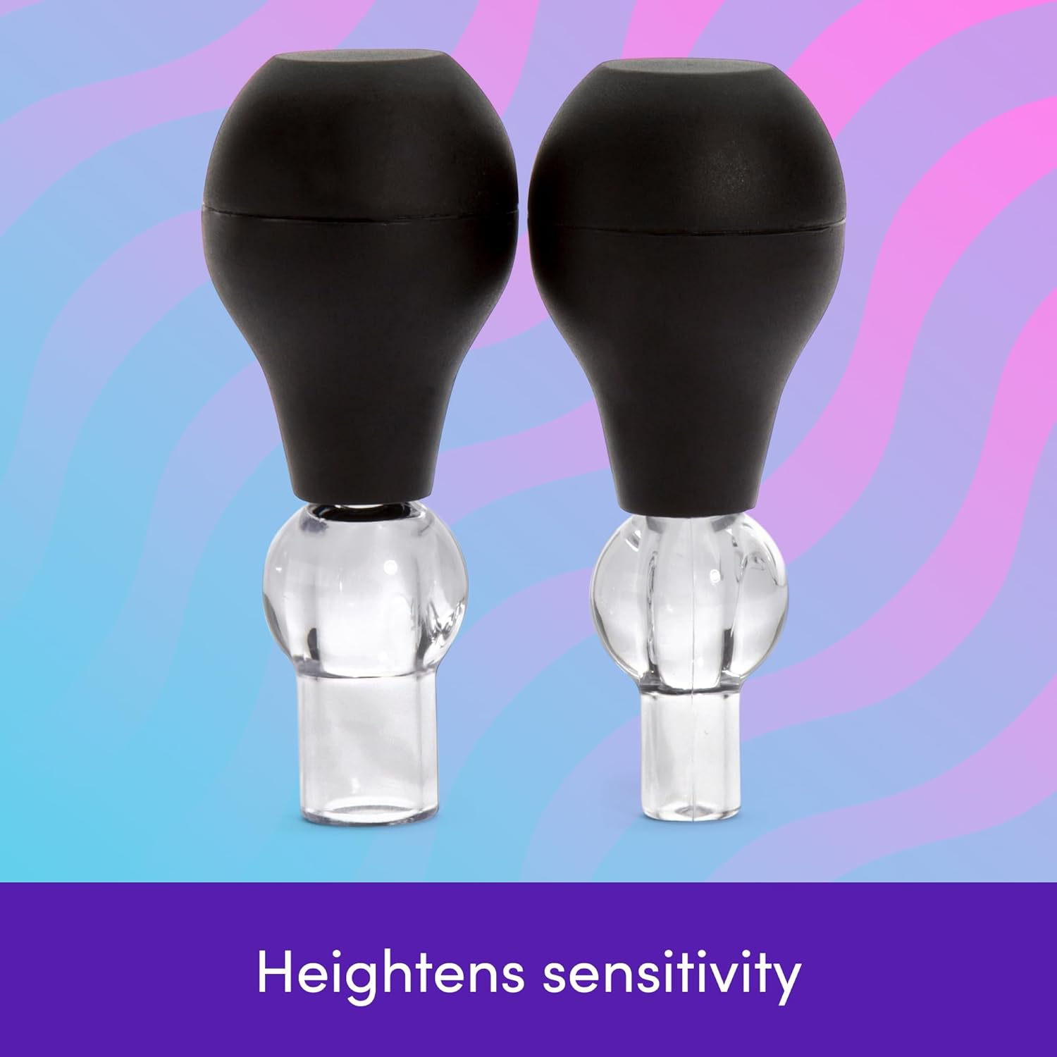 Lovehoney Nipple Suckers Pump Set | Nipple Suction Tool with Stretchy Rings | Beginner Sex Toy Gifts for Women | Vacuum Cupping Breast Stimulator for Increased Sensitivity | Couples Sex Toys | Black image number 2