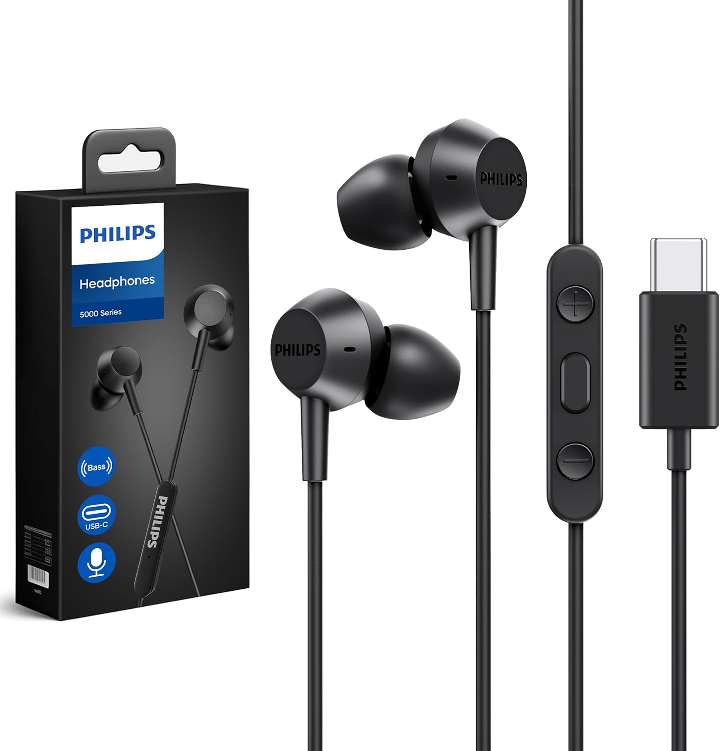 Philips E1105BK Hifi In-Ear Headphones In-Ear Volume Control Black