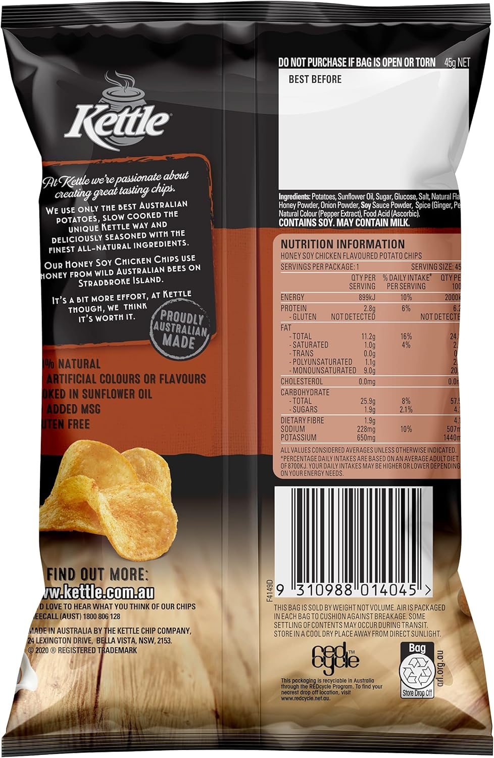 Kettle Honey Soy Chicken, 18 X 45G image number 5