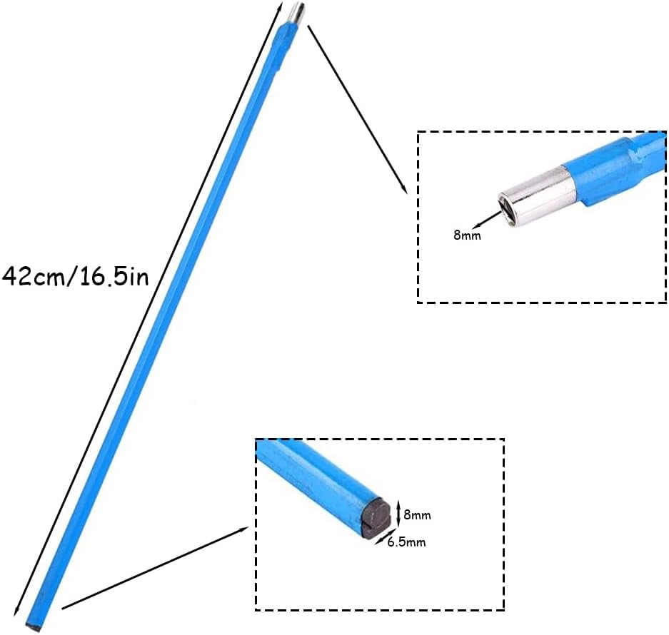 Two Way Rod Type Guitar Truss Rod Steel for Electric Acoustic Bass Guitars Neck Repair Adjustment Luthier Tool 42Cm Length with L- Wrench （Blue）