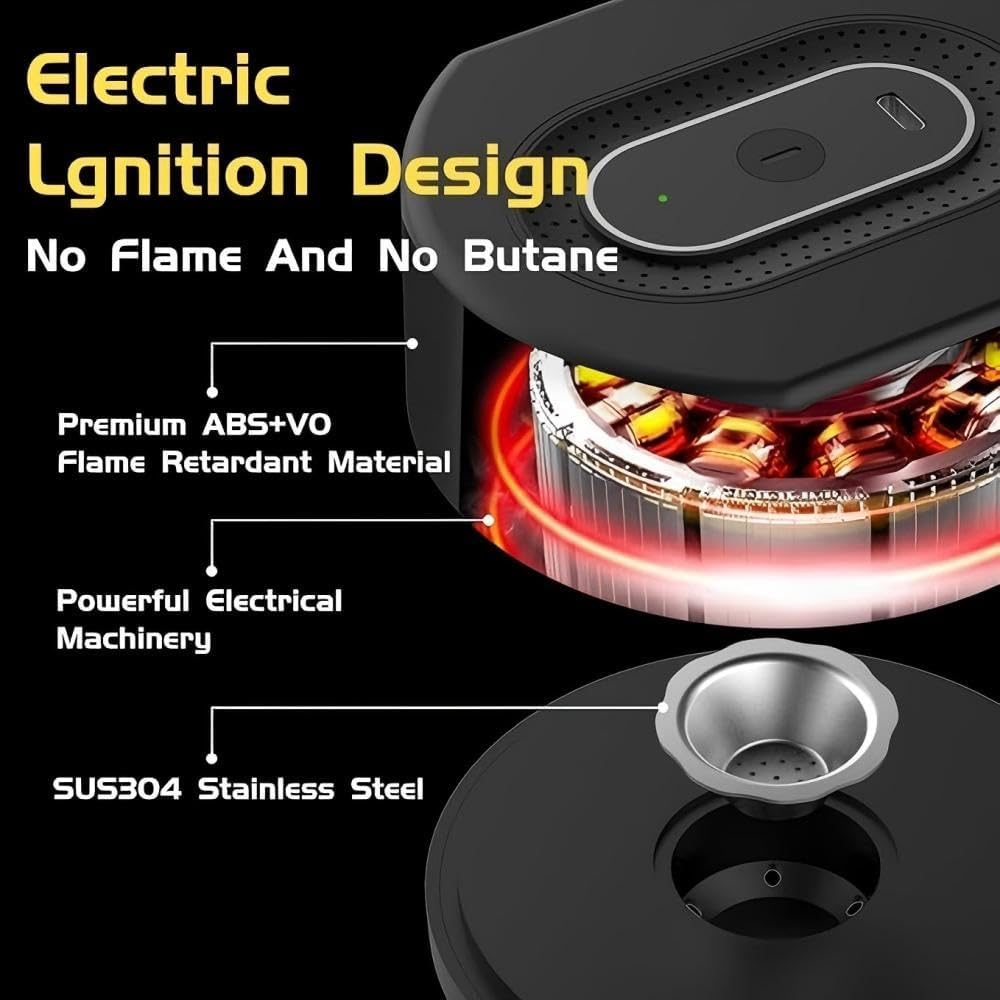 Electric Whiskey Smoker Kit, Built-In Lighter, Rechargeable, No Butane Needed, with 6 Natural Wood Chips for Cocktails & Old Fashioned Drinks - Bourbon Whiskey Gifts for Men, Dad, Husband image number 5