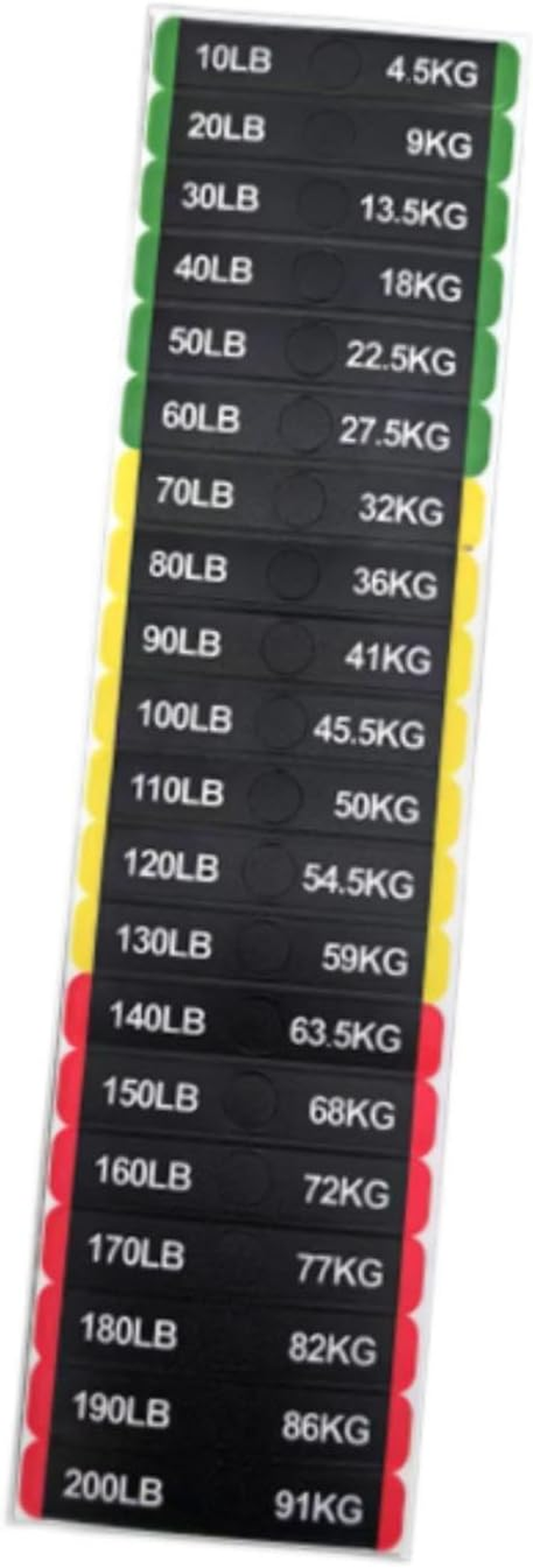 Dickly Weight Stickers Weight Number Stickers Exercise Equipment Gym Weighted Block Label Sticker Decals Weight Stack Labels Decals, 10 to 200Lb, 7Cmx1.2Cm