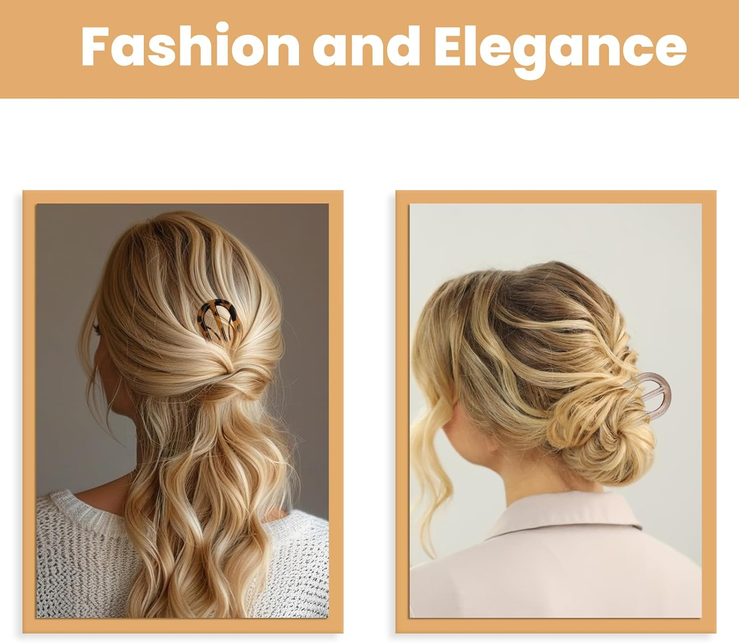 8 Pcsfrench Hair Clips, U-Shaped French Hair Pins for Women, Retro U French Pins Hairpins for Women Twist Clips for Buns Hairstyle Accessories(8 Colors) image number 6