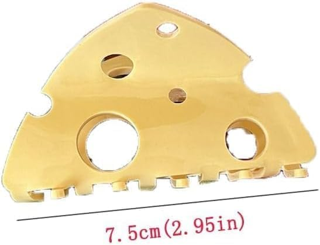 Yellow Hair Clip Headdress Hollow Shark Clip Cute Cheese Acetate Hair Claw Party for Beauty Fashion Hair Styling Accessories image number 2