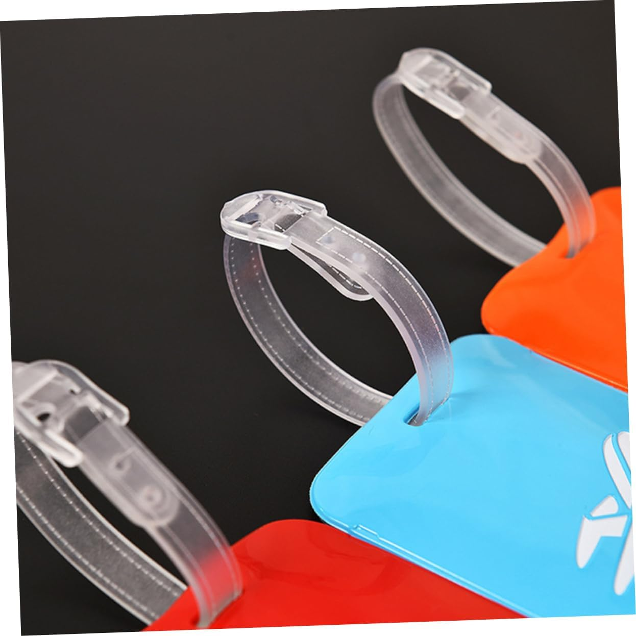 KOMBIUDA 100Pcs Clear Plastic Luggage Loop Straps for Identification Id Card Tags Transparent Name Tag Loops for Suitcases Travel Business Badge Holders image number 3