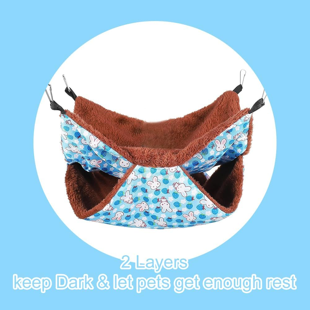 Rat Rodent Hammock, Guinea Pig Hammock, Double Layer Hanging Bed for Hamster, Hammock for Small Animals, Hamster Hammock, Double Layer Pet Hammock, 35 X 35 Cm image number 5