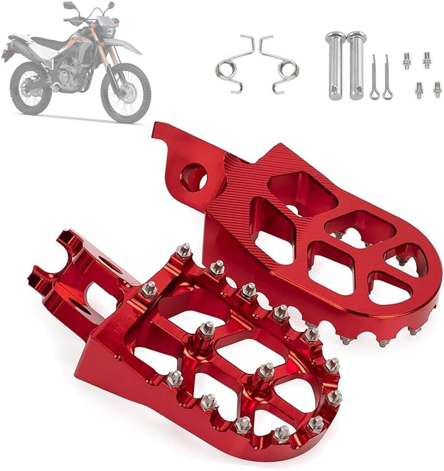 Dirt Bike Foot Pegs,Aluminum Cnc,Wide Footpegs for CRF300L CRF150R CRF250R CRF450R CRF250L CRF250X CRF450X CRF450RL CR125 CR250 Mini Bike Pit Bike Foot Pedals Rests,Performance Dirt Bike Parts image number 4