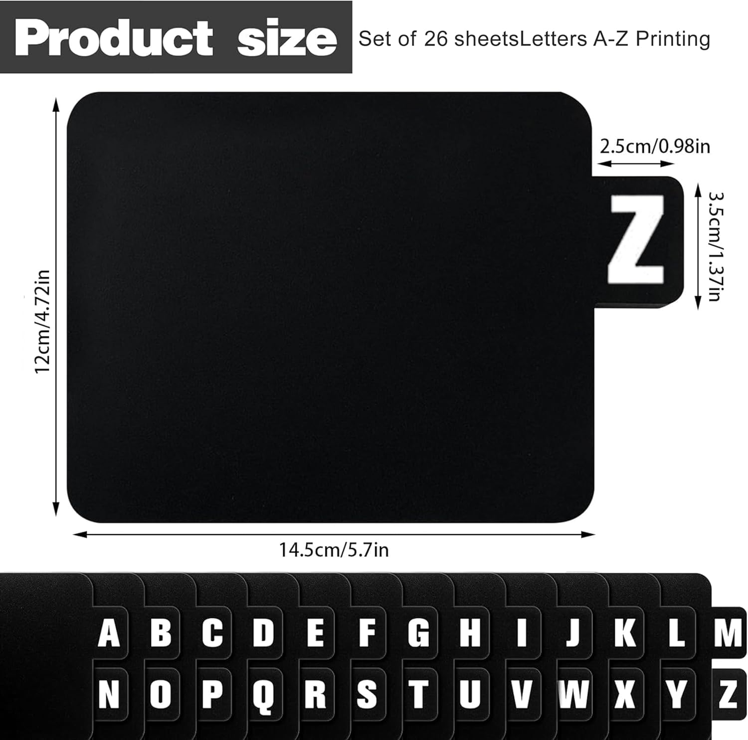26 Pcs Vinyl Record Dividers, A-Z Black Storage Dividers Kit,Record Holder Organizer Guides,Alphabetical Record Alphabet Separator Alphabetize Organizer for Album CD DVD Media Book Shelf Storage image number 1