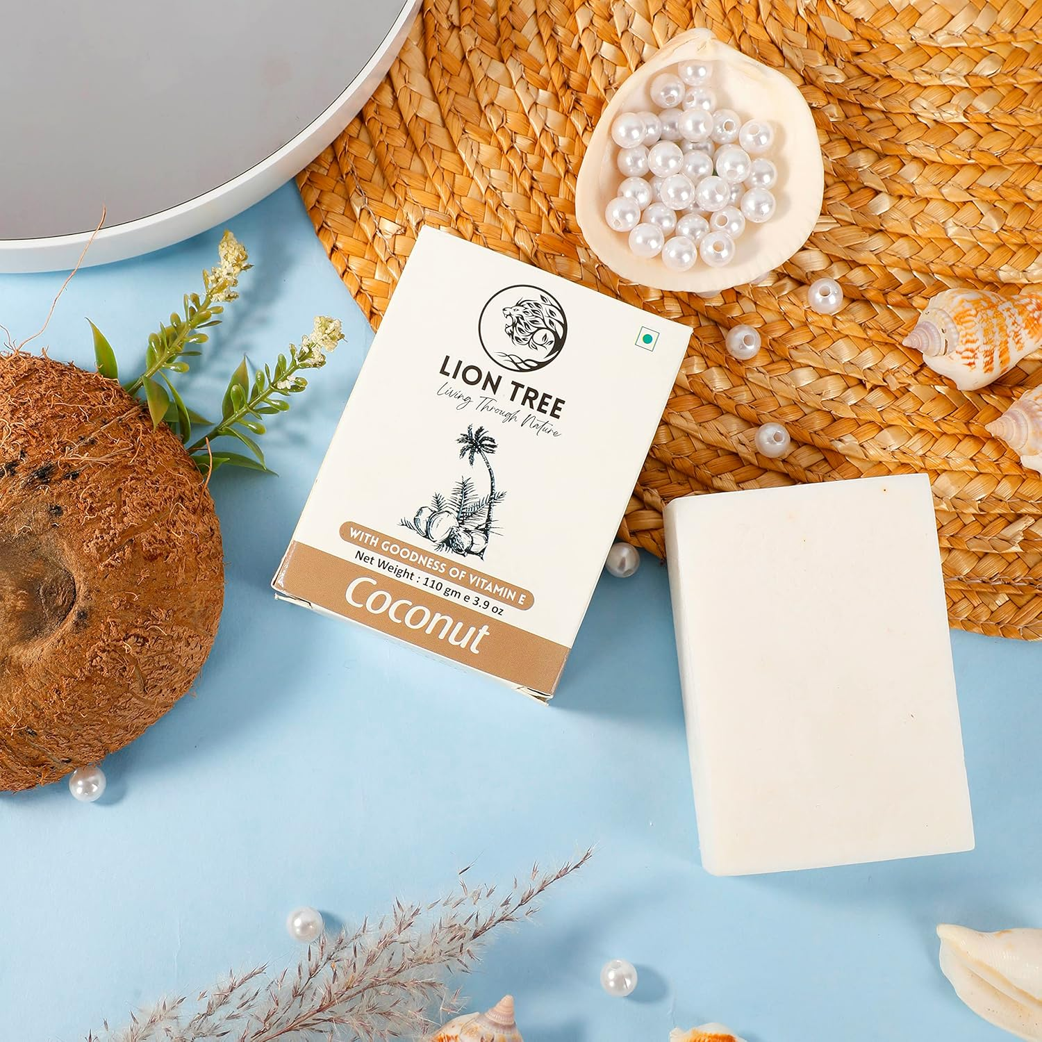 Handmade Charcoal & Coconut Soap with Goodness of Sal Butter & Vitamin E, for Men 220Gm, Pack of 2