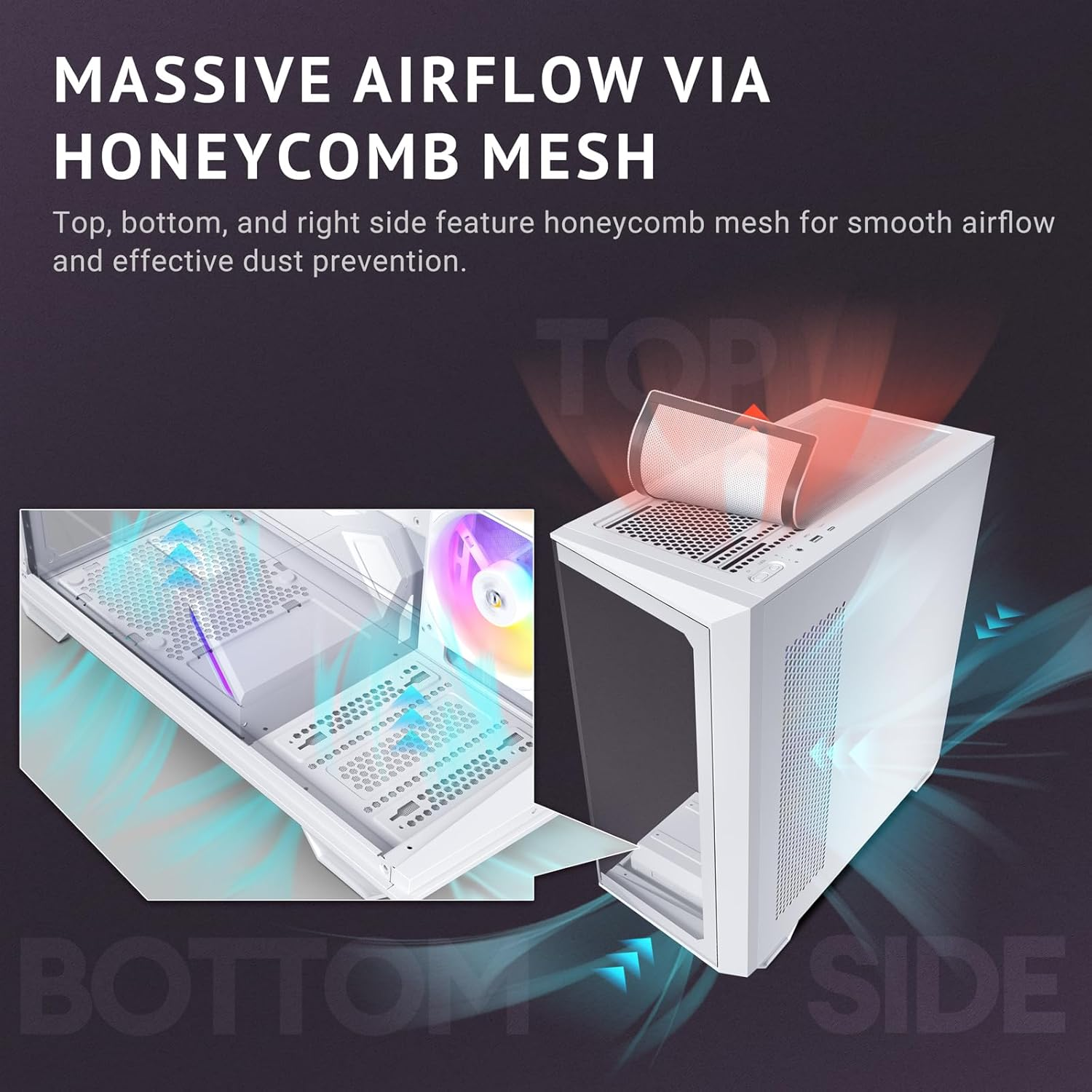 Antec C3 ARGB White, 3 X 120Mm & 1 X 120Mm ARGB PWM Fans Included, up to 8 Fans Simultaneously, Type-C，Seamless Tempered Glass Front & Side Panels, 360Mm Radiator Support, Mid-Tower ATX PC Case image number 1