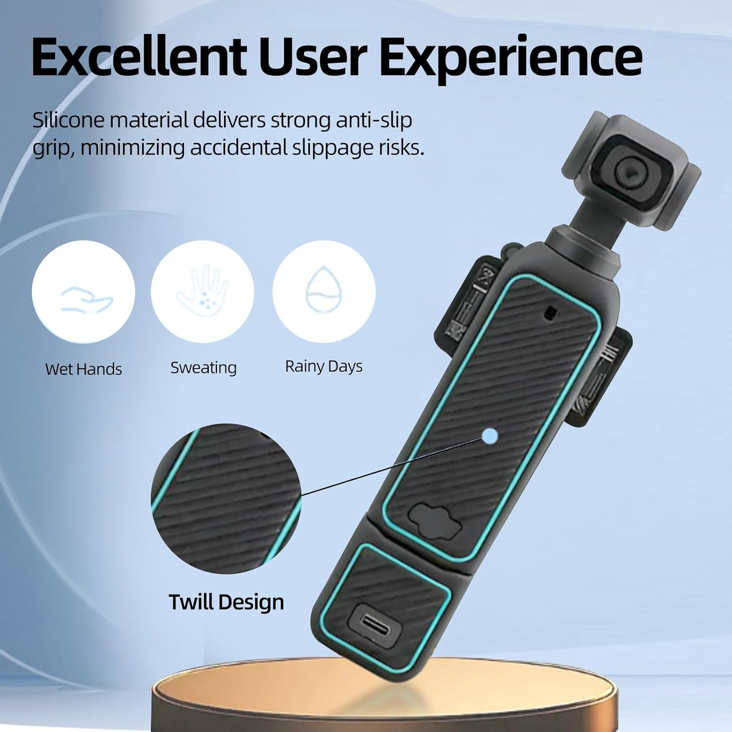 Pocket 3 Case, Soft Silicone Protective Case Compatible with Pocket 3 Creator Combo, Lightweight Creen Protector Grip Cover Accessories - Black image number 2