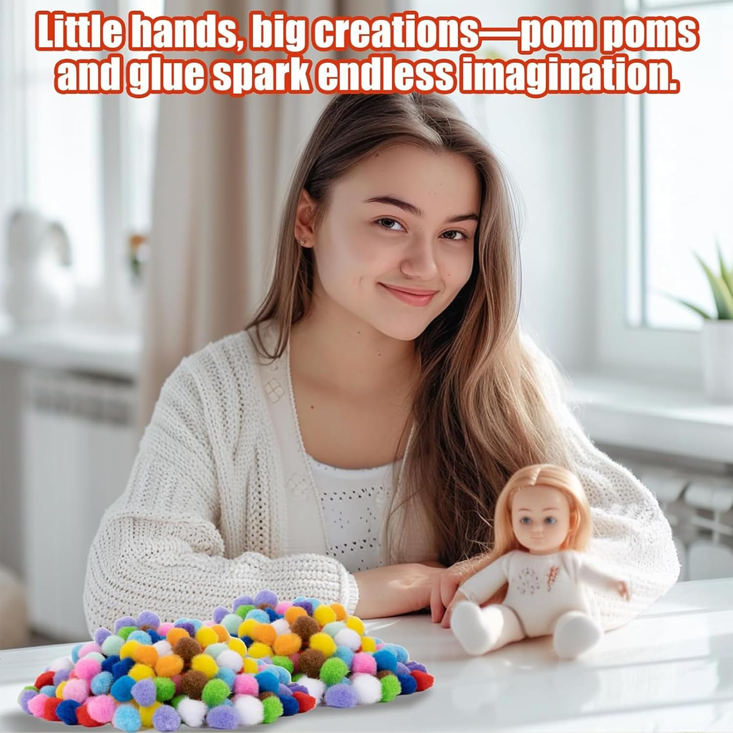 Zalizr 2000 Pcs Polypropylene Pom Poms, 5 MM Assorted Mixed Color Mini Fluffy Pom Poms for Crafts Making, DIY Projects, Holiday Party Decorations, Christmas Decor image number 2