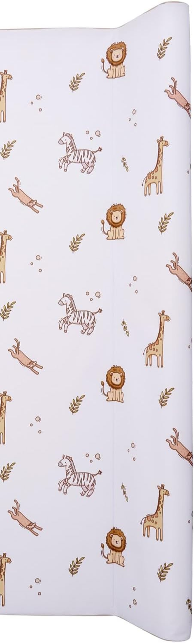 Wedge Changing Mat, Safari Zoo Animal Print Baby Changing Mat, anti Roll Waterproof Raised Edges Comfortable Cushioned 70 X 50 X 10Cm Wipe Clean Material image number 2