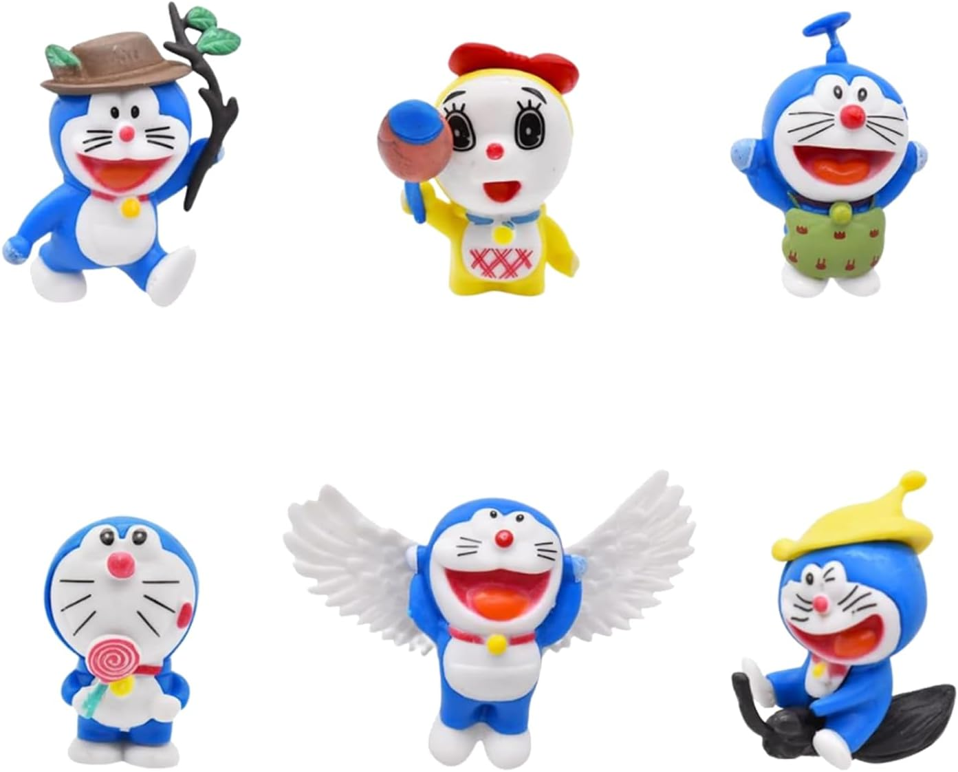 Doraemon Birthday Decoration - 6Pcs Figures, Cake Toppers, Table, Living Room, Car & Room Decor, Blue, Unisex, Age 3+ image number 4