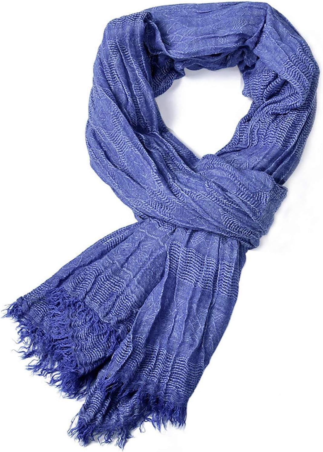 Elonglin Men'S Soft Cotton Scarf, Fold Fringe Design Scarf Warm Gentleman Neckwear Business Casual Scarf Plaid/Stripe/Solid