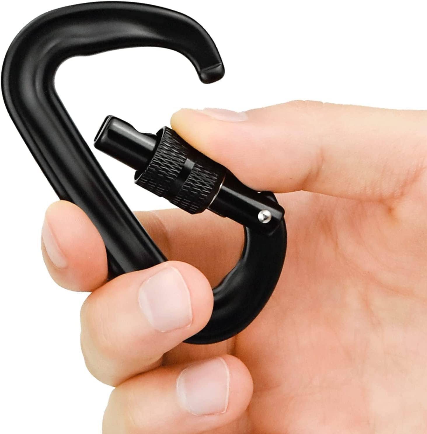 Auto Locking Carabiner Clips, 2PCS 12KN (1200Kg) Heavy Duty Lightweight Locking Carabiner Clips - Excellent for Securing Pets, Outdoor, Camping, Hiking, Hammock, Dog Leash Harness, Keychains image number 5