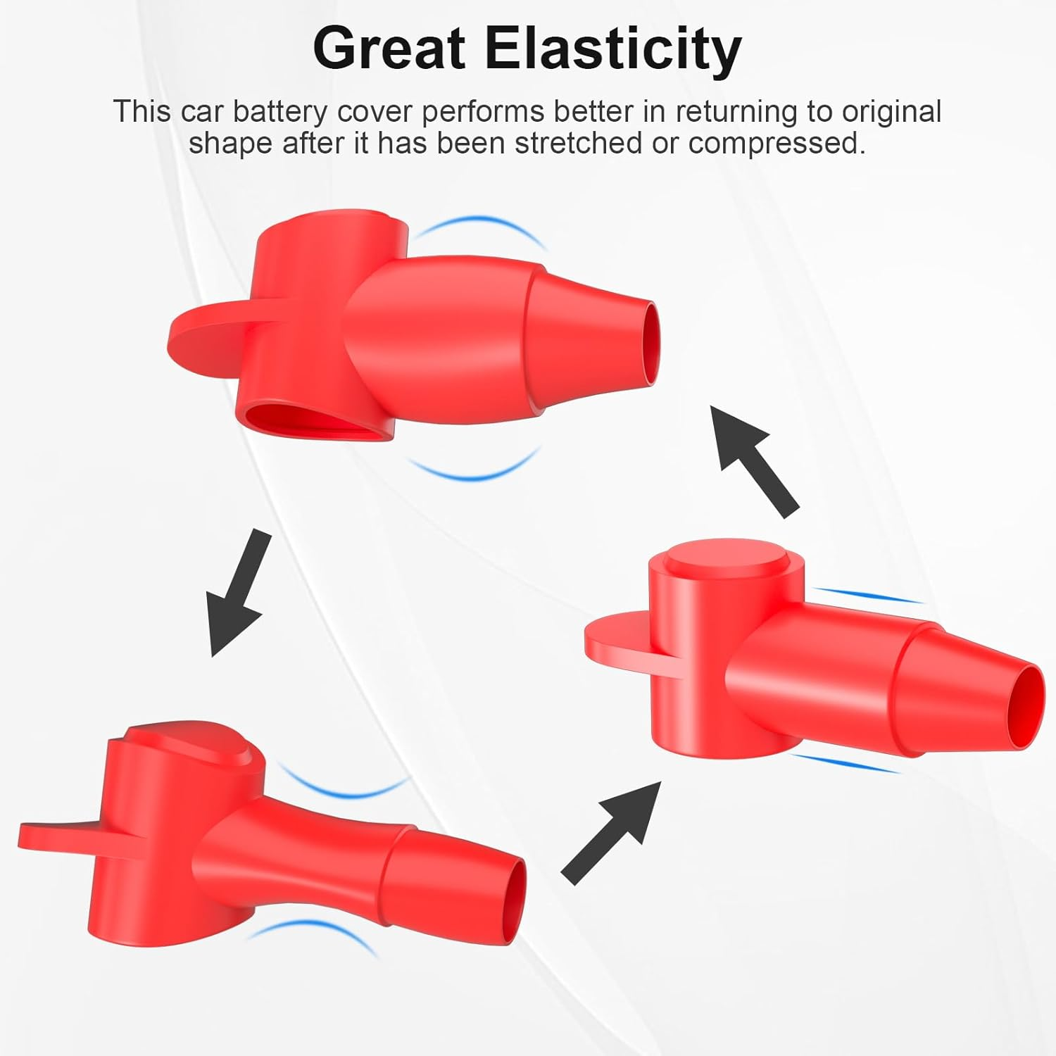 Betybedy 10 Pack Silicone Battery Terminal Covers for 10-4AWG Wire, Insulated Battery Terminal Protectors for 1/4", 5/16", 3/8" Battery Post, Battery Stud and Power Junction Blocks Cover