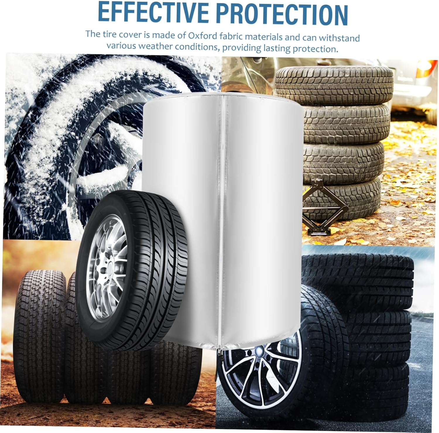 SWOOMEY 420D Oxford Fabric Tire Cover Set for Cars Trailers and Rvs Waterproof UV Resistant Wheel Protectors for Storage Fits Tire Sizes image number 5