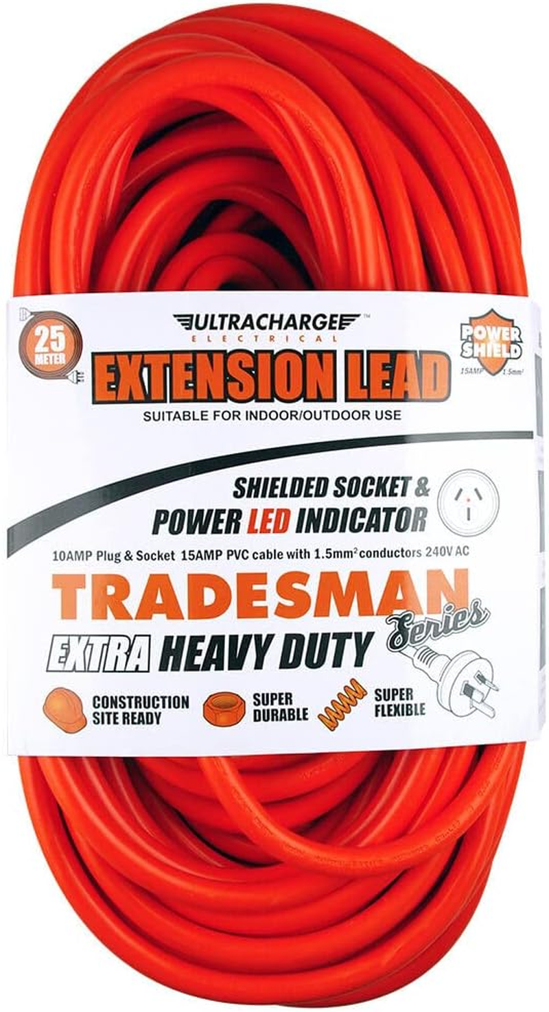 Ultracharge Tradesman Heavy Duty Extension Lead, 25 M Length