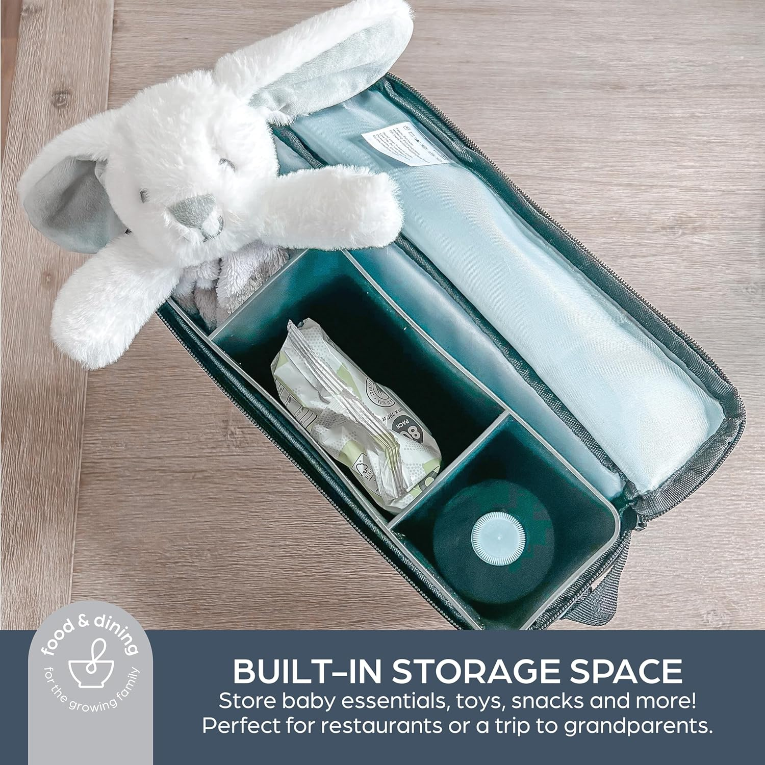 Dreambaby Grab &lsquo;N Go Travel Booster Seat &ndash; Portable Toddler High Chair for Dining (6M-5Y) with Storage & Shoulder Strap image number 5