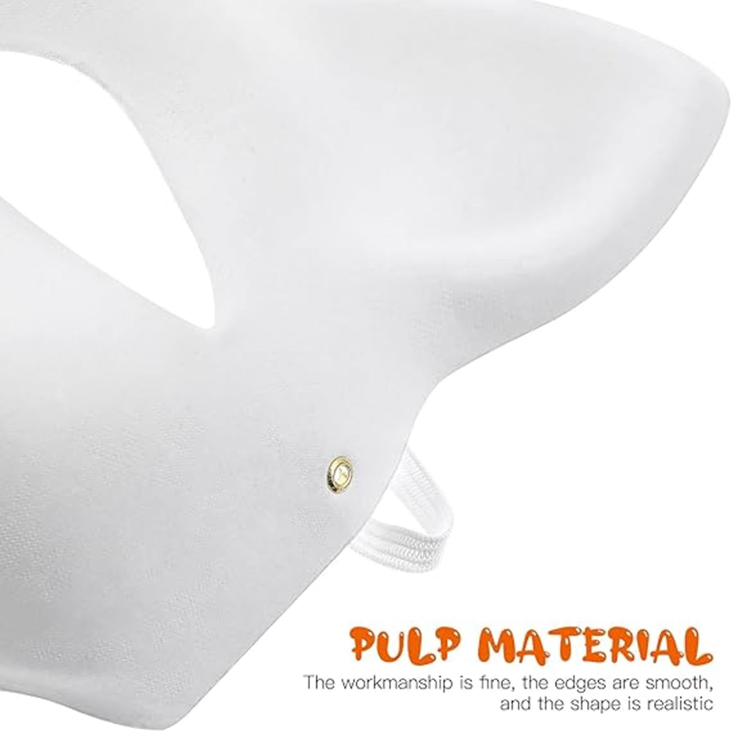 Lyfengdeam Cat Mask Therian White Paper Blank Hand Painted Animal Cosplay Mask, Customizable White Cat Mask, DIY Blank Face Mask for Masquerade, Halloween Party, Animal Cosplay - White-6 Pack image number 7