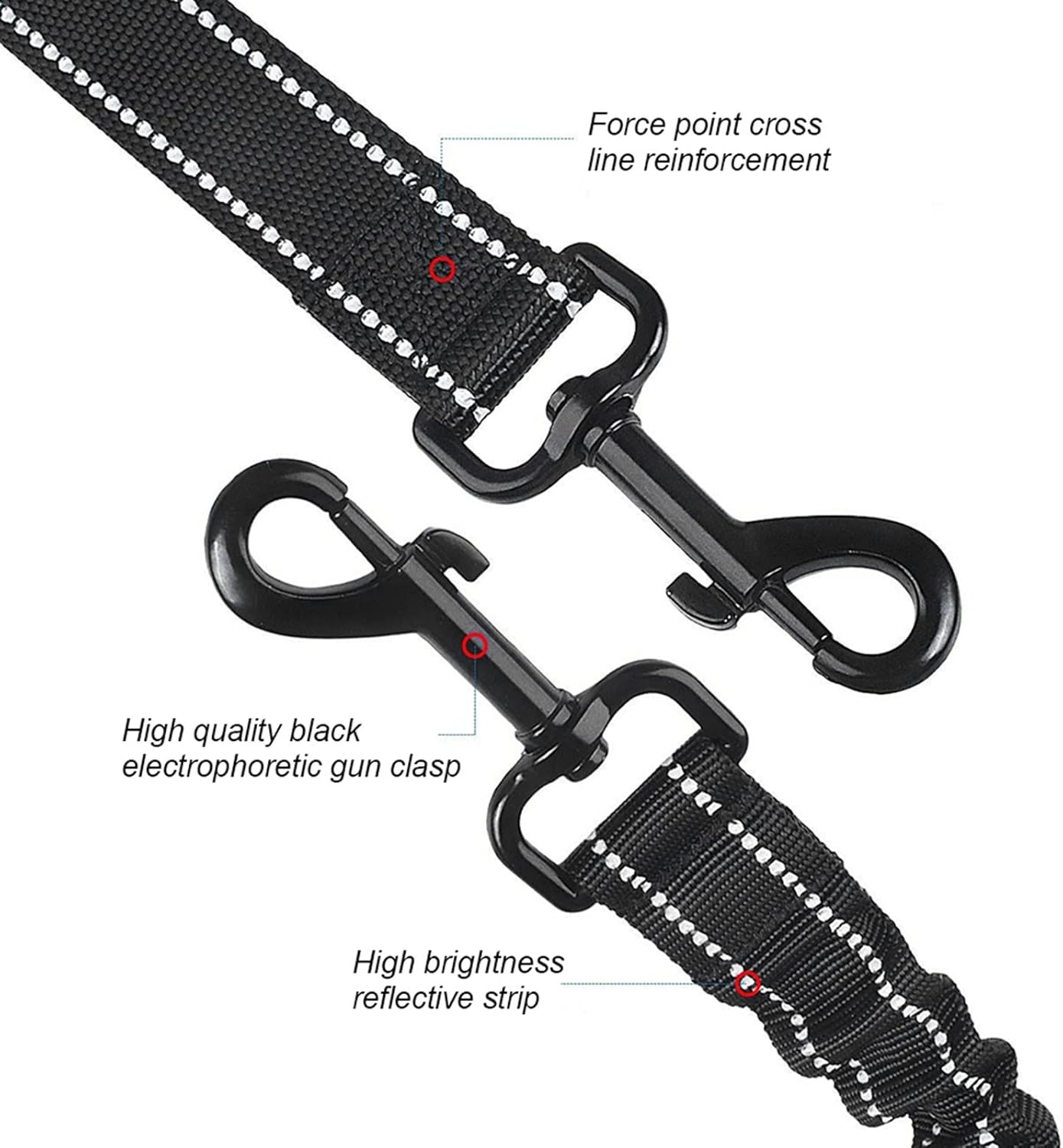 One Tow Two Leash 2 Dog Rope Elastic Cushion Dog Leash Dog Walking Leash Dog Belt Double Lead image number 5