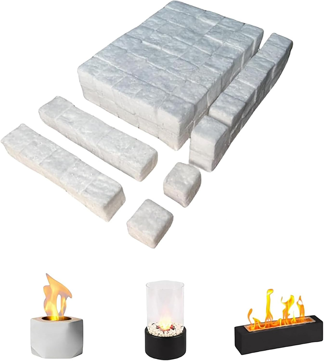 96Pcs Ceramic Wool Sponge, Ceramic Wool for Bioethanol Bioethanol Burner Wools Bioethanols Fireplace Firebox Safety Extend Fire Life, for Bioethanols Fireplace Table Top Ethanol Burner image number 2